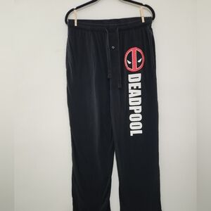 Deadpool Black Lounge Pants Mens Size Large